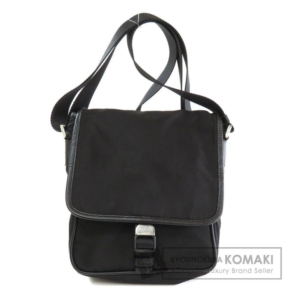 Prada logo plate Black Shoulder Crossbody bag